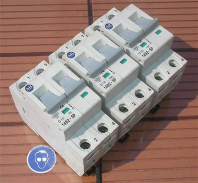3x Leitungsschutzschalter LSS Automat Sicherung D10 A Ampere 2polig AB 1492-SP