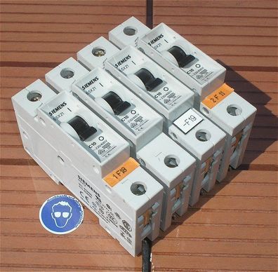 4 Leitungsschutzschalter LSS Automat Sicherung C10 A Ampere 1polig Siemens 5SX21