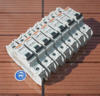 7 Leitungsschutzschalter LS Automat Sicherung 1polig C0,5 0,5A C5 5A C10 10A C15