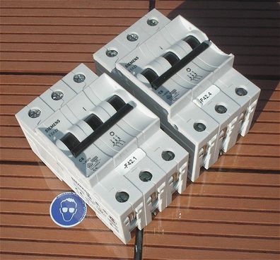 2x Leitungsschutzschalter LSS Automat Sicherung C6 A Ampere 3polig Siemens 5SX23