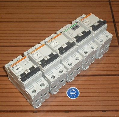 5x Leitungsschutzschalter LS Automat Sicherung 2polig u.a. C1,5 D2 5 13 A Ampere