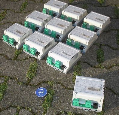 2x Hutschiene-Gehäuse Platine Printtrafo 230V 12,7 Siemens RXC21.1 + SdfkPlakette