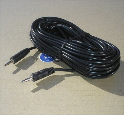 10m Audio Verbindungskabel Klinke 3,5mm Stereo Kabel Stecker male + SdfkPlakette
