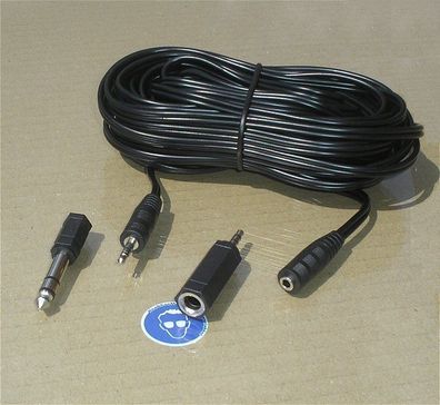 10m Audio Verbindungskabel Klinke 3,5mm Stereo Kabel Verlängerung Stecker Buchse