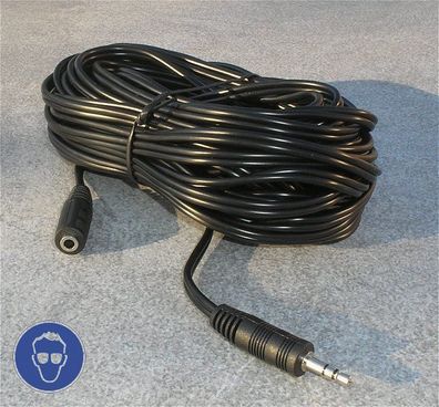 10m Meter Verbindungskabel Klinke 3,5mm Stereo Kabel Verlängerung Stecker Buchse