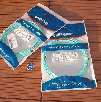 3x Glasfaser LWL Kabel 3m INT Fiber Patch MM LC LC OM3 IC Intracom 766623750066