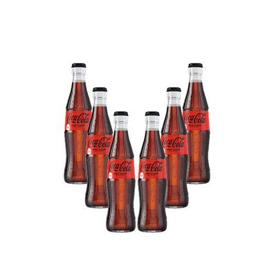 Coca Cola Zero 6er Set Zero Sugar 6x 0,33L inkl. Pfand Mehrweg Glas Zuckerfrei