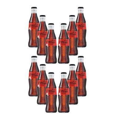 Coca Cola Zero 12er Set Zero Sugar 12x 0,2L inkl. Pfand Mehrweg Glas Zuckerfrei