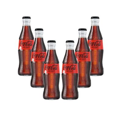 Coca Cola Zero 6er Set Zero Sugar 6x 0,2L inkl. Pfand Mehrweg Glas Zuckerfrei