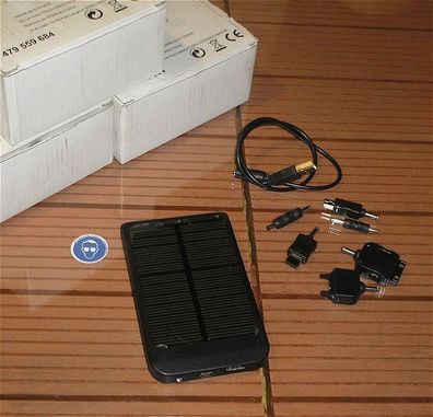 3x Powerbank Solar USB 5V Akku 1500mAh Li-Po Solarzelle 0,7W Eccodis 3700166000070