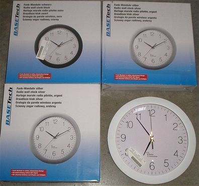 4x Funkuhr Funk Wanduhr Uhr Zeiger analog u.a. Basetech 1556546 4016139194264