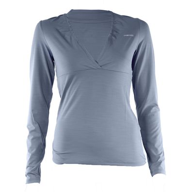 Head Damen Tennisshirt Langarmshirt Sportshirt Long Sleeve Transition T4S Grau