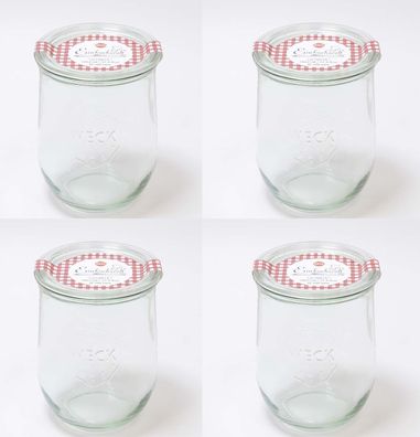 Einmachglas Einkochglas Einweckglas 1062 ml [4 Stück] mit Glasdeckel rund