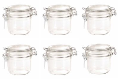 Drahtbügelglas Einkochglas Einweckglas 255 ml [6 Stück] Einmachglas rund