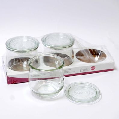 Einmachglas Einkochglas Einweckglas 370 ml [3 Stück] Rundrand Glas Tulpenform