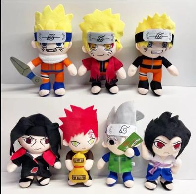 7 Naruto Shippuden Kakashi Sasuke Stofftiere Anime Plüsch Figuren 18 cm NEU
