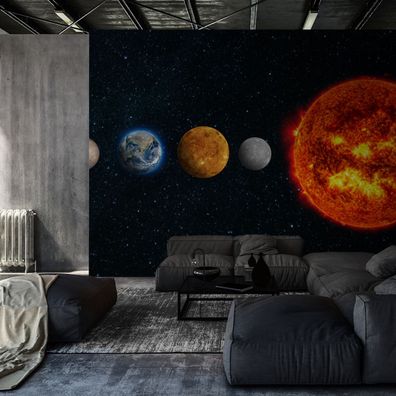 Muralo VLIES Fototapeten Tapeten XXL modern Sonnensystem in 3D 4429