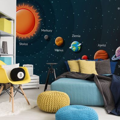 Muralo VLIES Fototapeten Tapeten XXL Sonne Planeten Wissenschaft 3D 4452