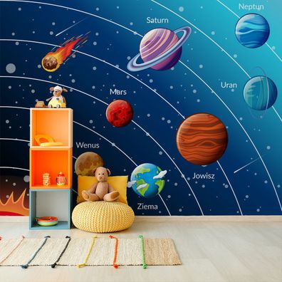 Muralo VLIES Fototapeten Tapeten XXL Planeten Kometen Aufschriften 4455