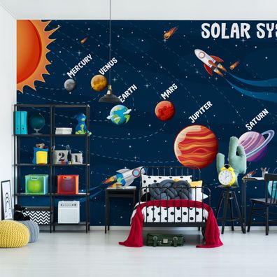 Muralo VLIES Fototapeten Tapeten XXL Sonne Planeten Aufschriften 4456
