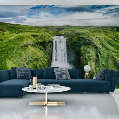 Muralo VLIES Fototapeten Tapeten XXL Wasserfall 3D Aussicht Vogelperspektive 4566