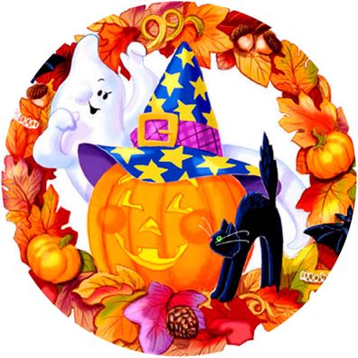 0246 Halloween Tortendeko Tortenbild Fototorte individuell Wunschtext und Foto