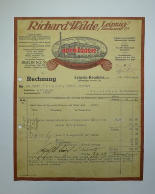 Richard Wilde Leipzig Treibriemen Fabrik Rechnung Oskar Steudel Börnichen