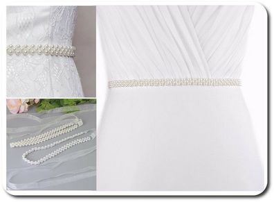 Brautgürtel Taillenband Gürtel Abendkleidgürtel Perlen weiß oder Ivovy Braut