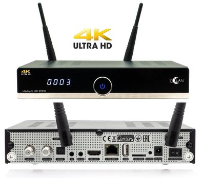 Ustym 4K Pro HDR UHD H.265 E2 Linux Dual WiFi 2x DVB-S2X Twin