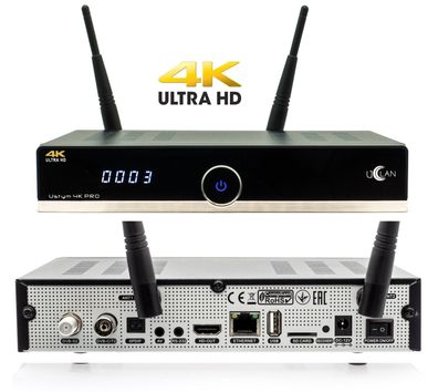Ustym 4K Pro HDR UHD H.265 E2 Linux Dual WiFi DVB-S2X & T2C Combo
