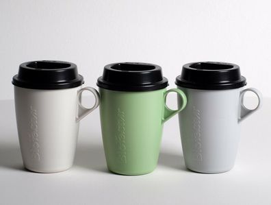 Biofactur, Coffee-To-Go-Becher, Biokunststoff, 3 Farben