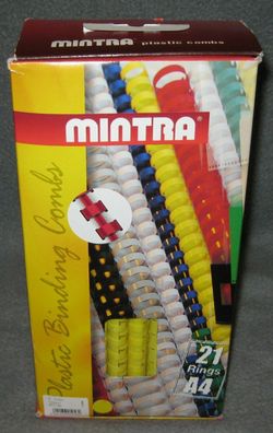 Mintra Plastikbinderücken DIN A4 Spiralen 21 Ringe 14mm Gelb max. 125 Seiten