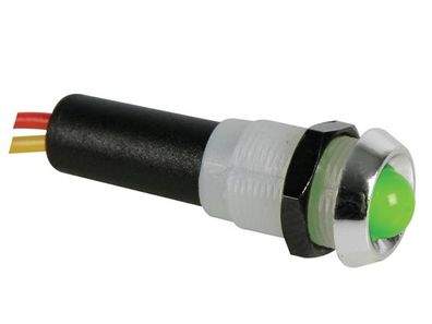 Seder Groupe - 24VCG - LED-Signalleuchte 24 V grün - verchromtes Gehäuse