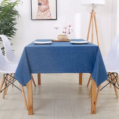 Tischdecke Blau - Baumwolle/ Leinen (robust + flüssigkeitsabweisend) - 60x60cm