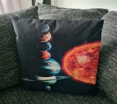 Universum Planetenreihe - Kissenbezug - 45cm x 45cm - Erde/ Sonne Kissen