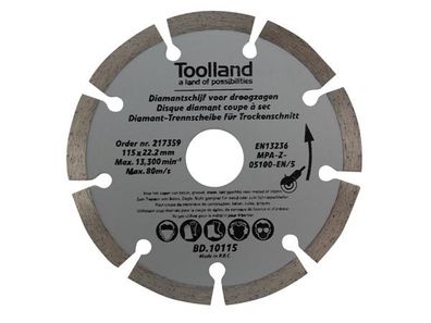 Toolland - BD10125 - Diamant-Trennscheibe - 125 mm - Segmentiert