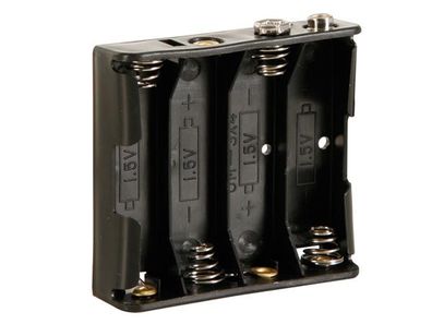 Velleman - BH341B - Batteriehalter für 4 x AA-Batterien (Mit Druckknopfanschlüssen)