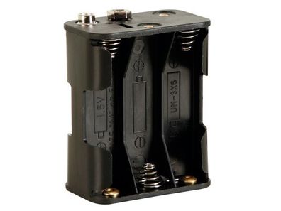 Velleman - BH363B - Batteriehalter für 6 x AA-Batterien (mit Druckknopfanschlüssen)