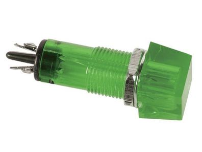 Kontroll-lampe - ECKIG - GRÜN - 220 V - 11.5 x 11.5 mm