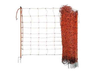 OviNet 90 cm, single prong, orange, red posts, electrif, 50 m