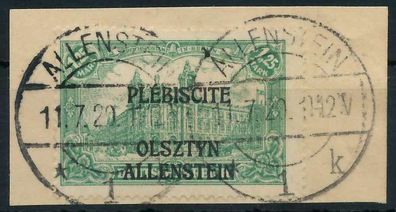 Allenstein Nr 11a zentrisch gestempelt Briefstück X453466