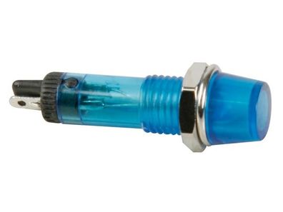 Kontroll-lampe - NEON - RUND - BLAUE -12 V - 8 mm