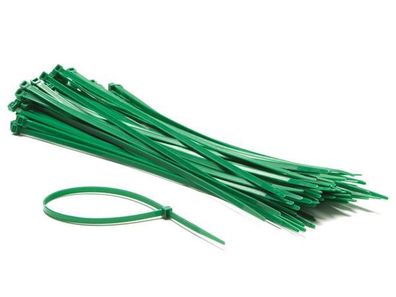 Perel - ECTG300 - Nylon-Kabelbinder-Set - 4,8mm x 300mm - grün (100-tlg)