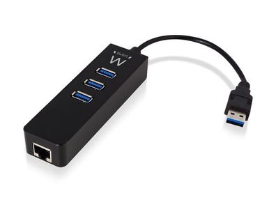 EWENT - 3-ANSCHLUSS USB 3.1 GEN1 (USB 3.0) HUB MIT Gigabit-netzwerkanschluss