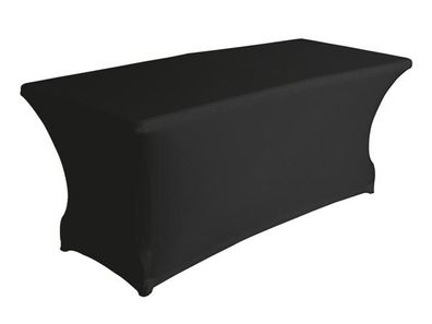 Perel - FP411 - Tischüberzug - Husse für Rechteckigen Tisch - Stretchstoff - Schwarz