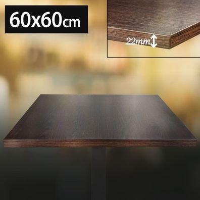 AUSVERKAUF) Bistro Tischplatte | 60x60cm | Wenge | Holz | Gastro Restaurant Holzpla