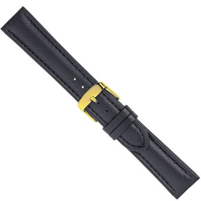 Ersatzband Uhrenarmband Leder Band schwarz 26549G