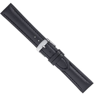Ersatzband Uhrenarmband Leder Band schwarz 26548S