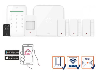 SMART HOME Alarmsystem mit Wifi & GSM Funktion Komplettset mit App