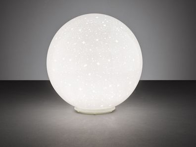 LED Tischleuchte POINT Kugellampe Weiß mit Sternenhimmeleffekt Ø 24 cm
